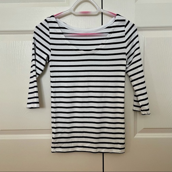 Striped Ballet Neck Tee - Picture 2 of 5
